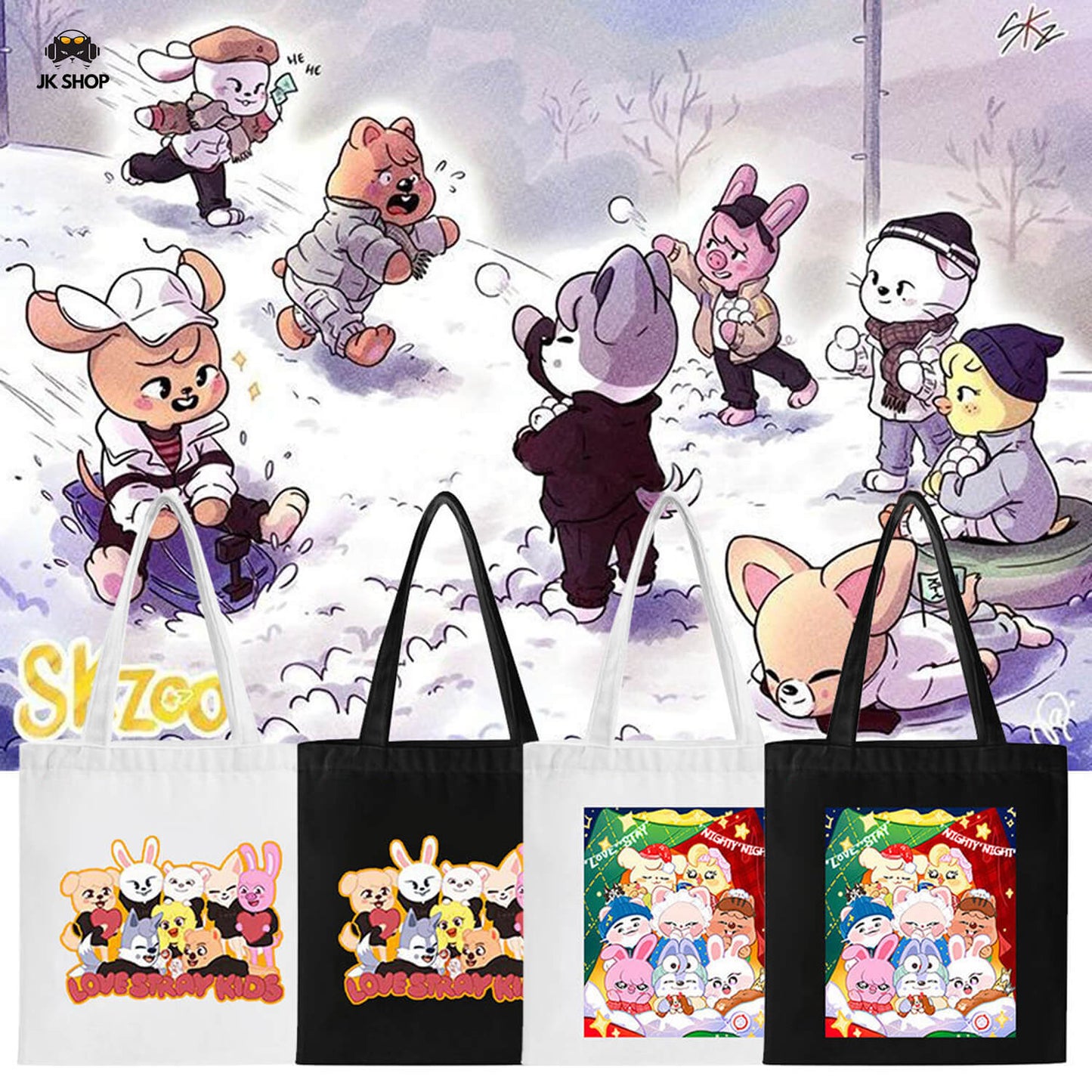 StrayKids Skzoo Christmas Tote Collection