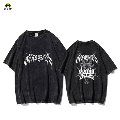 StrayKids Domin ATE Tour Vintage Washed T-Shirt Collection2