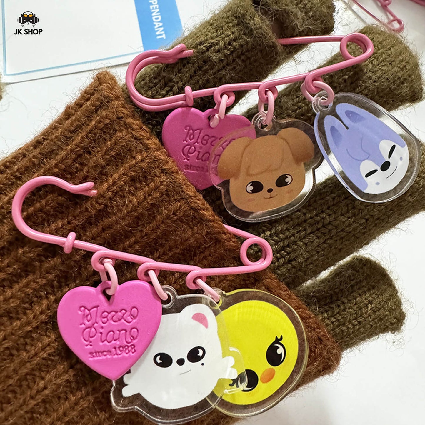 SK Double Acrylic Paperclip Keychain