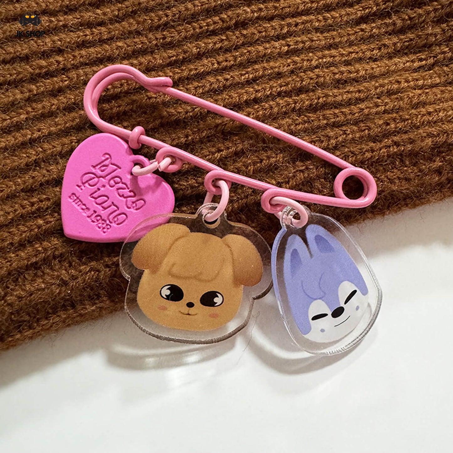 SK Double Acrylic Paperclip Keychain