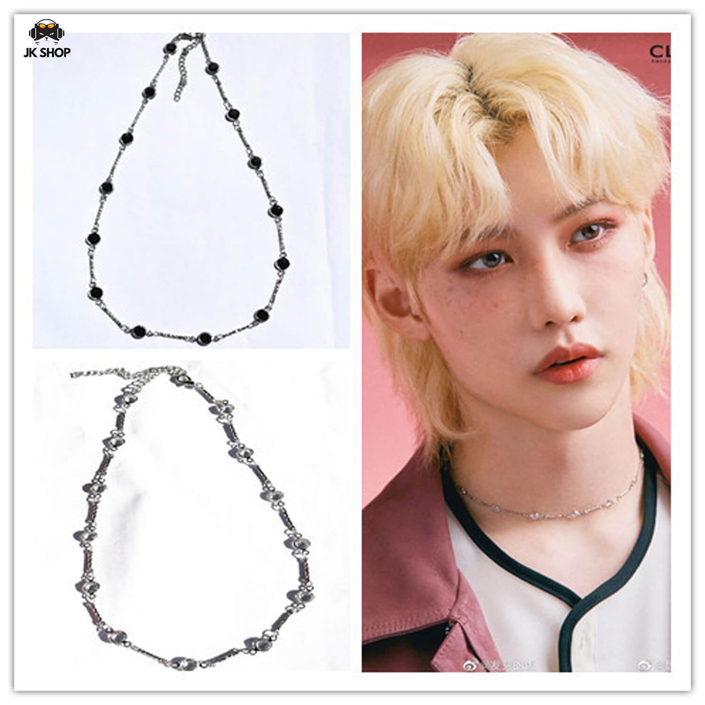 StrayKids Felix&LeeKnow Choker Necklace with Rhinestones