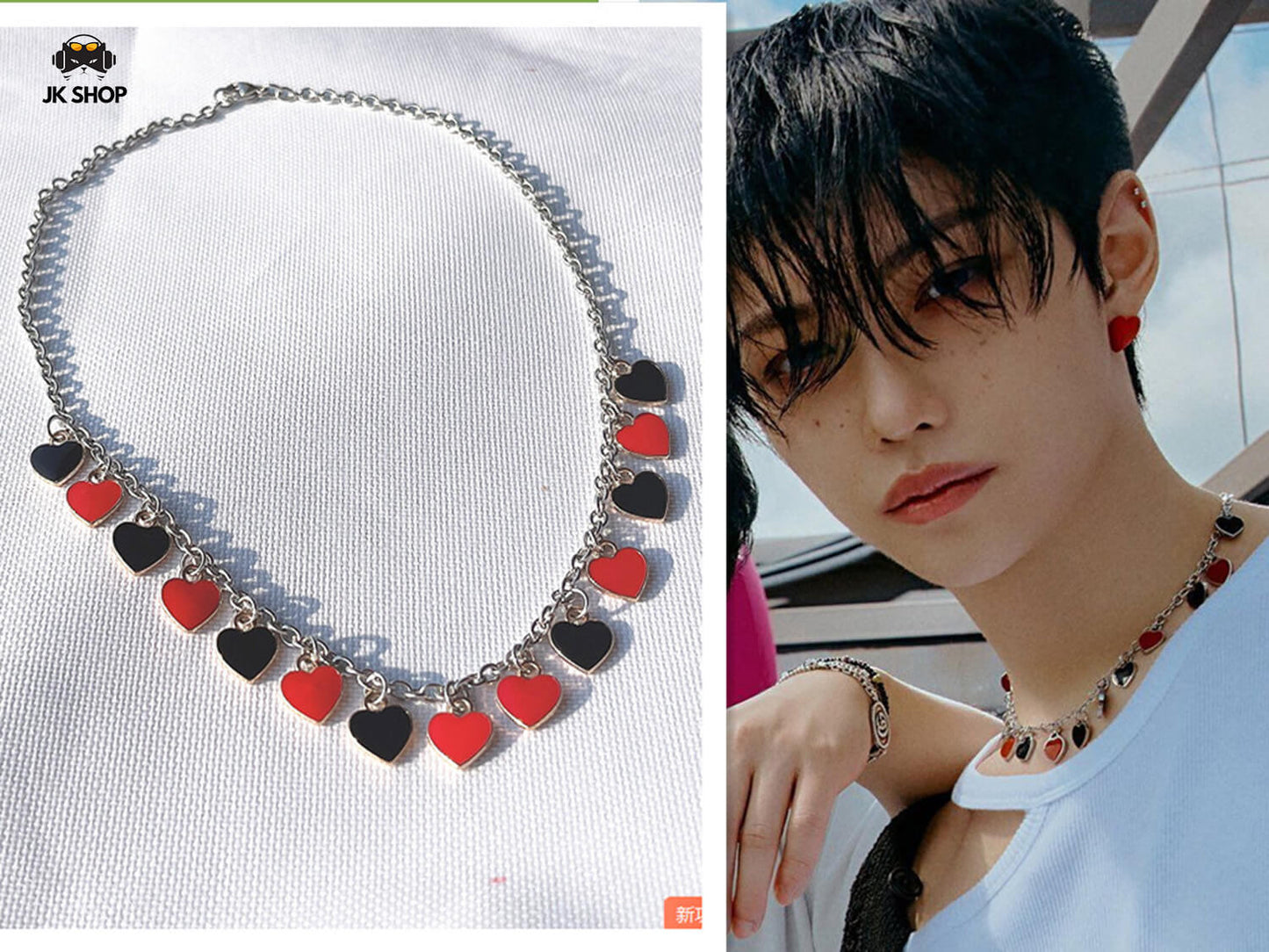 StrayKids Maxident Felix 15 Hearts Necklace